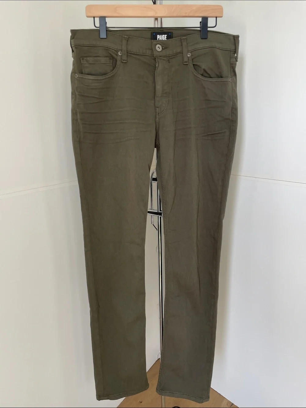 Men’s Green Paige Lennox Jeans. Size 33.